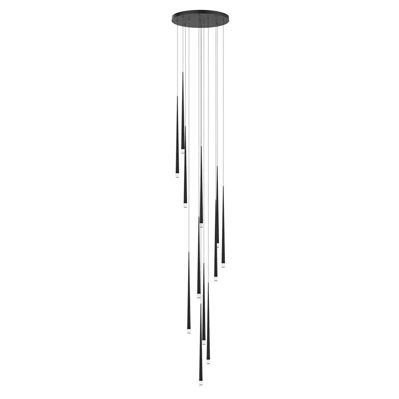 Lustra Chandelier Slender Black Minimalist - Image 22