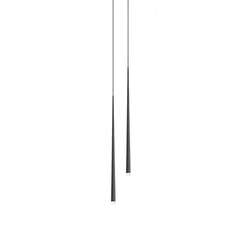 Lustra Chandelier Slender Black Minimalist - Image 38
