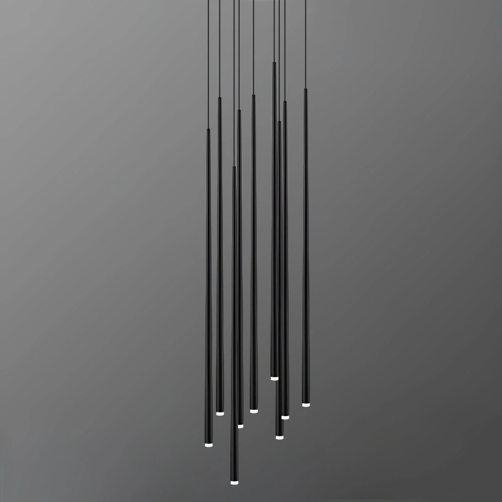 Lustra Chandelier Slender Black Minimalist - Image 40