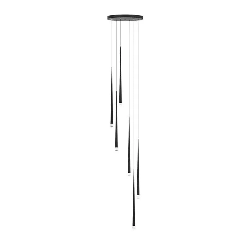 Lustra Chandelier Slender Black Minimalist - Image 42