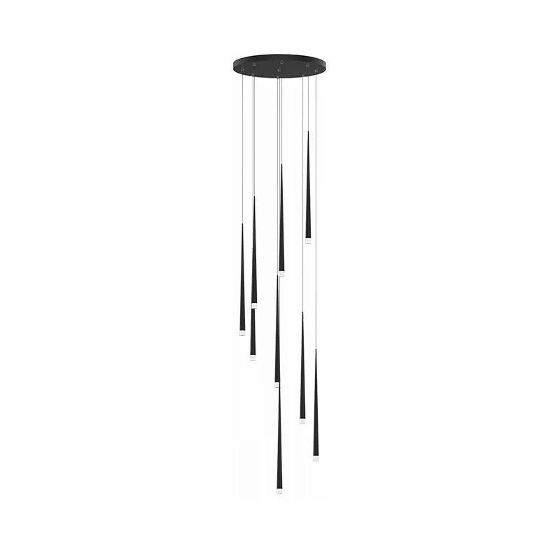 Lustra Chandelier Slender Black Minimalist - Image 43