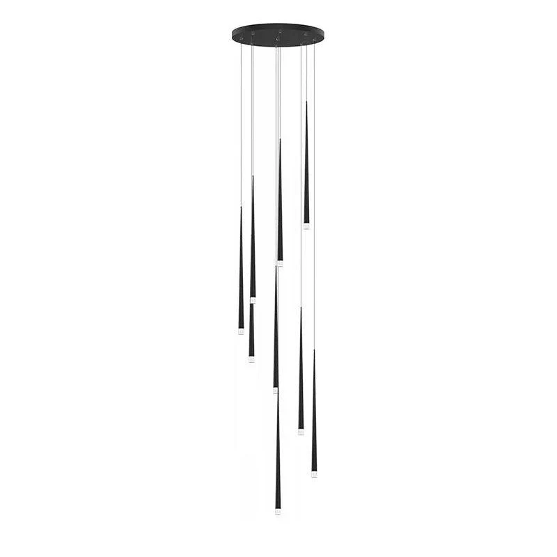 Lustra Chandelier Slender Black Minimalist - Image 44