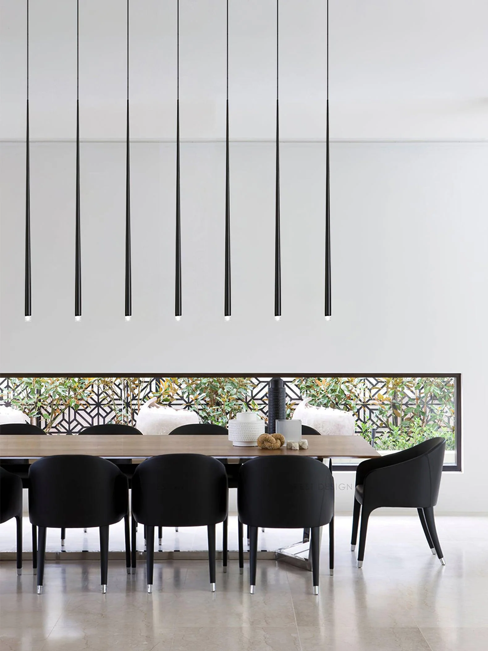 Lustra Chandelier Slender Black Minimalist - Image 45