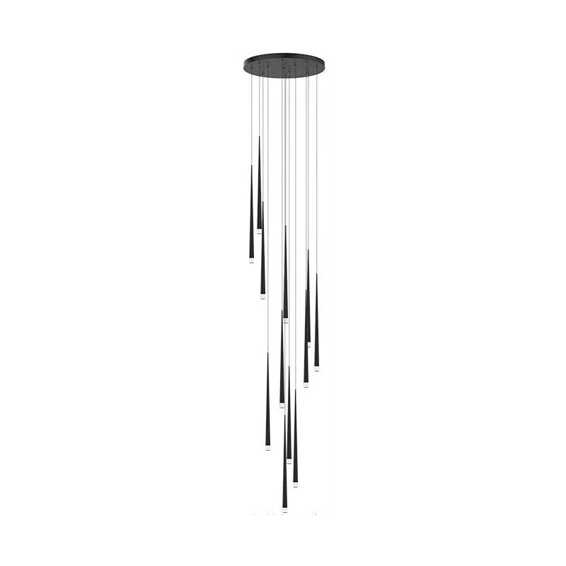 Lustra Chandelier Slender Black Minimalist - Image 46