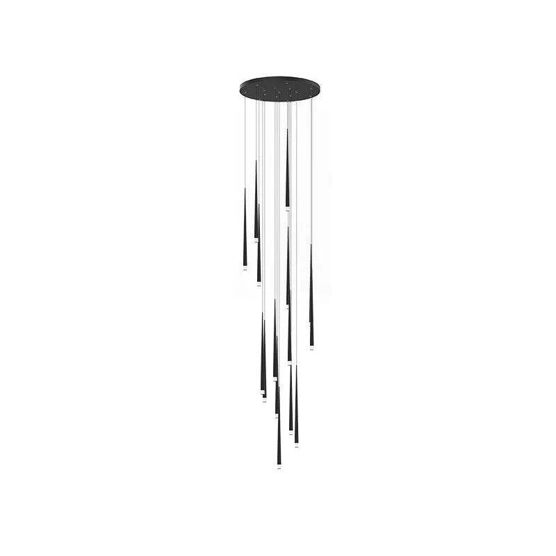 Lustra Chandelier Slender Black Minimalist - Image 48
