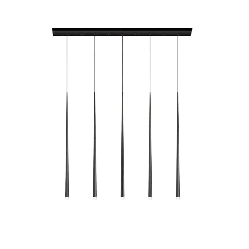 Lustra Chandelier Slender Black Minimalist - Image 55