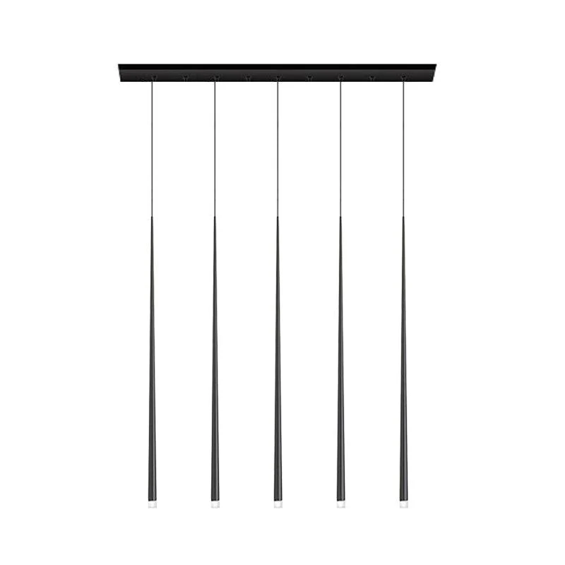 Lustra Chandelier Slender Black Minimalist - Image 57