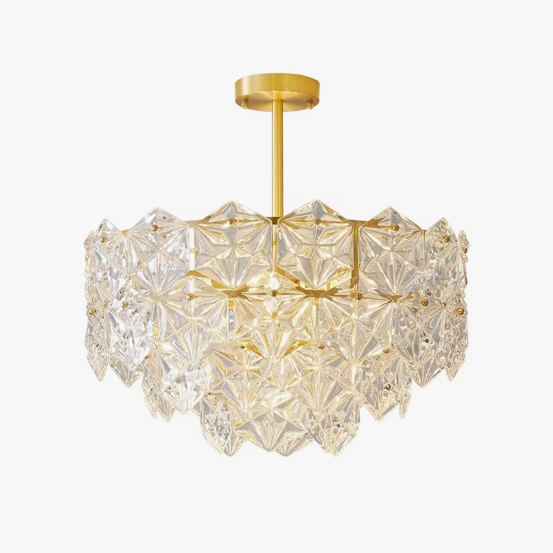 Lustra Chandelier Snowflake Glass Gold - Image 6