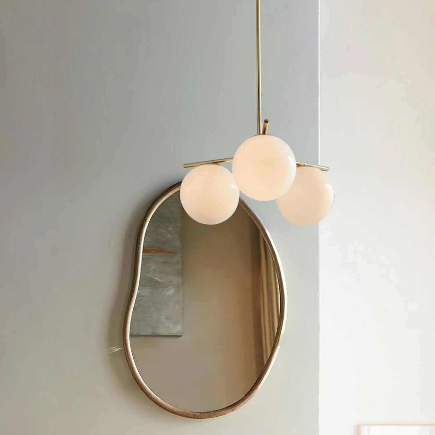 Lustra Chandelier Sphere & Stem Modern Gold LED - Image 28