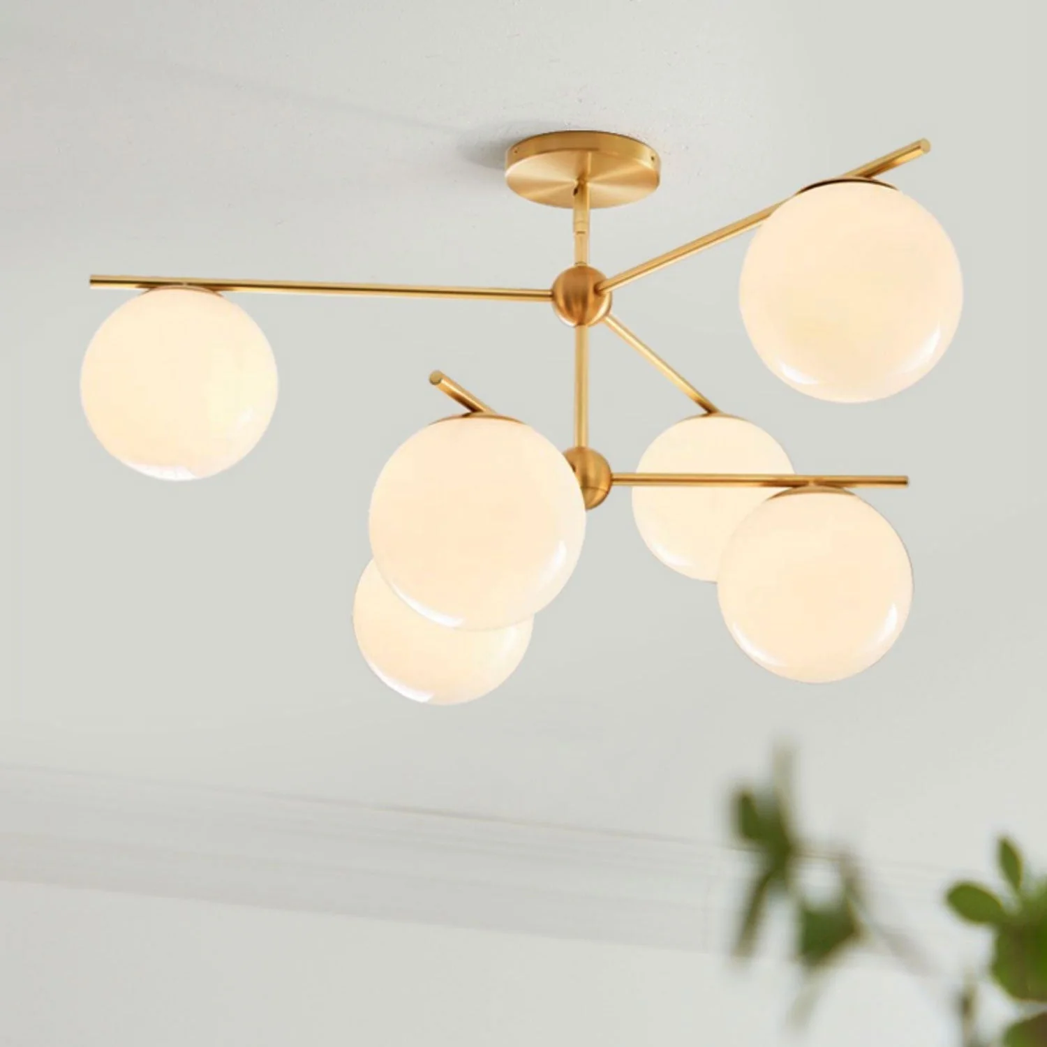 Lustra Chandelier Sphere & Stem Modern Gold LED - Image 29