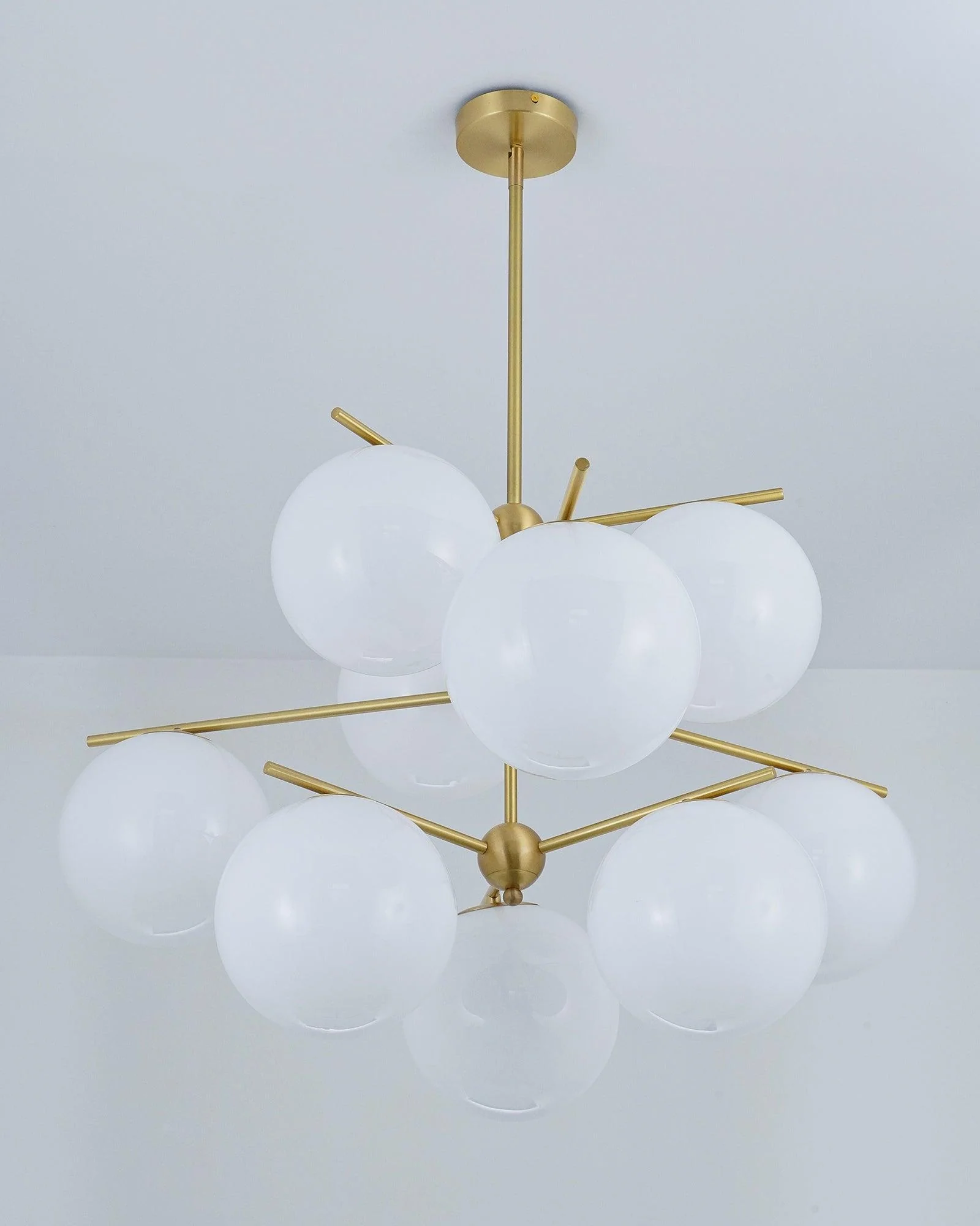 Lustra Chandelier Sphere & Stem Modern Gold LED - Image 50