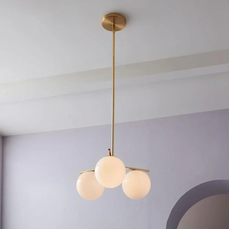 Lustra Chandelier Sphere & Stem Modern Gold LED - Image 77