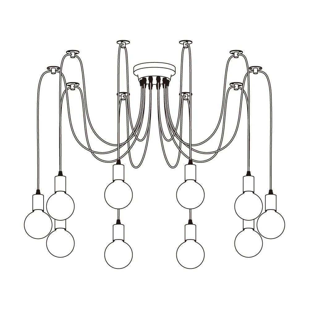 Lustra Chandelier Spider Cable Industrial - Image 31