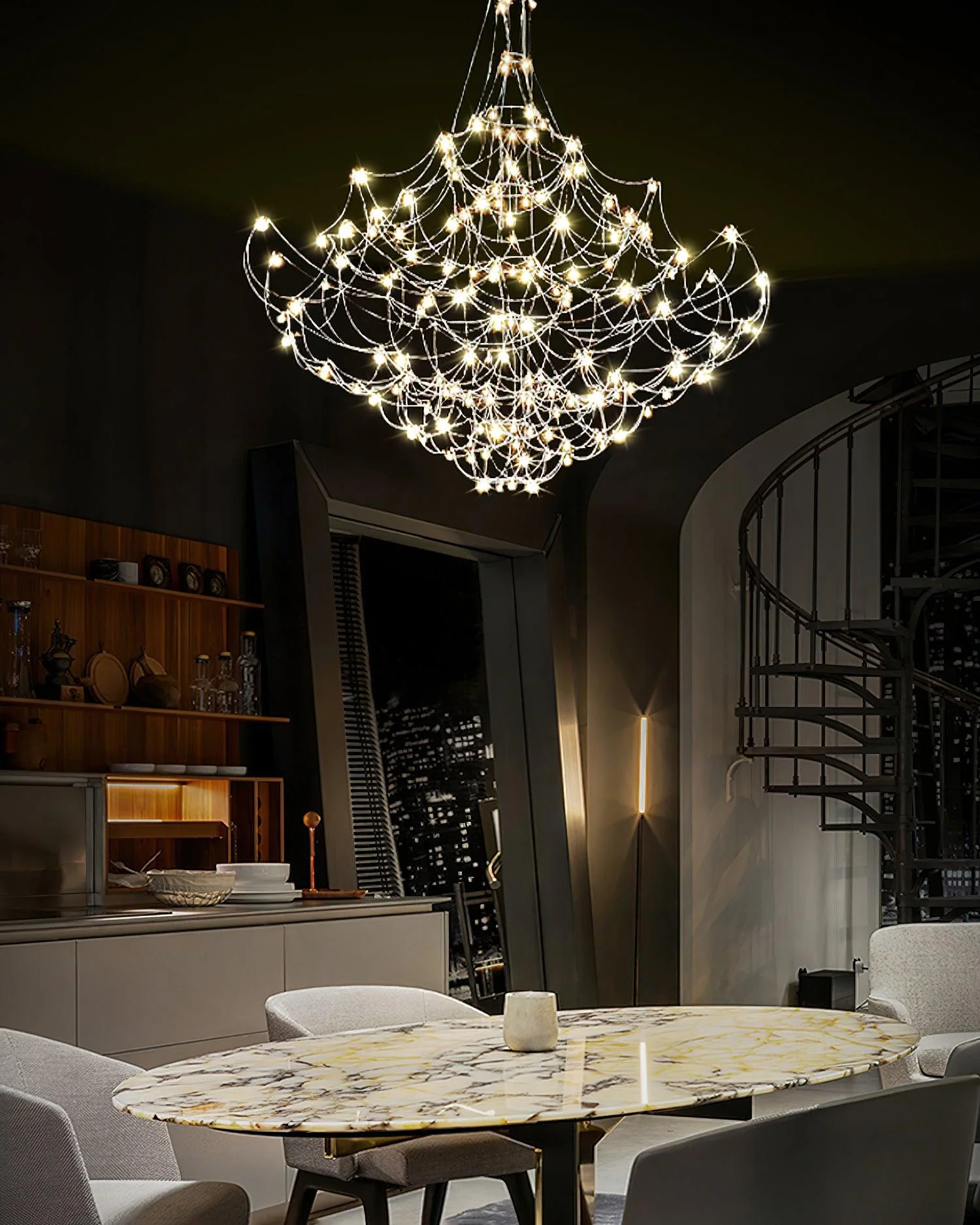 Lustra Chandelier Stainless Steel Wire Firefly - Image 37