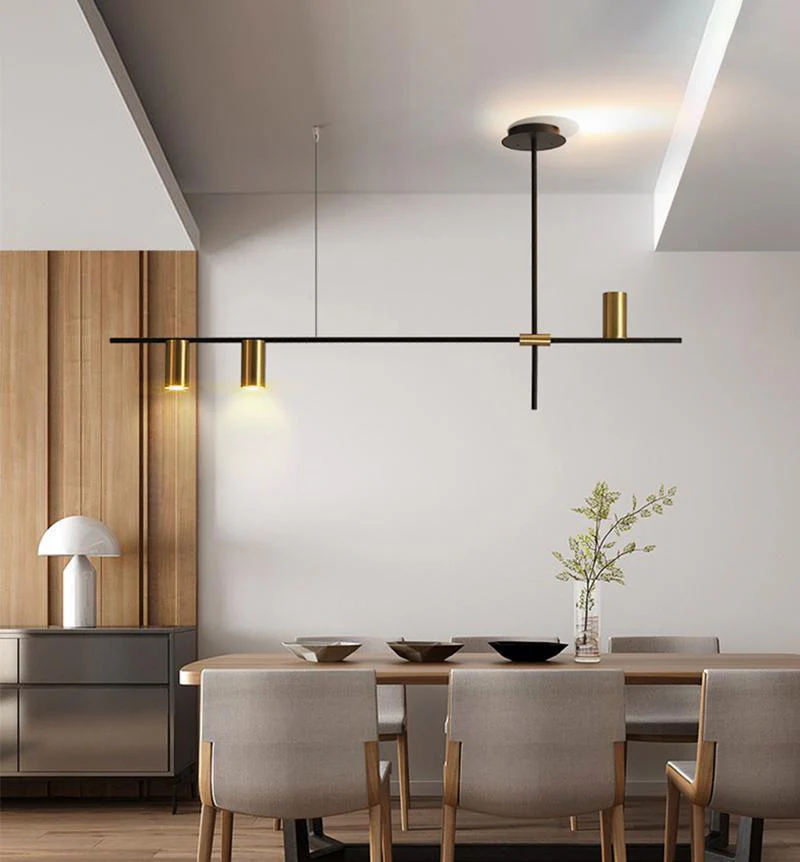 Lustra Chandelier Tribes Brass Linear Cylinder - Image 2
