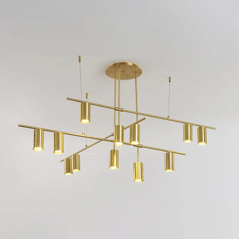 Lustra Chandelier Tribes Brass Linear Cylinder - Image 26