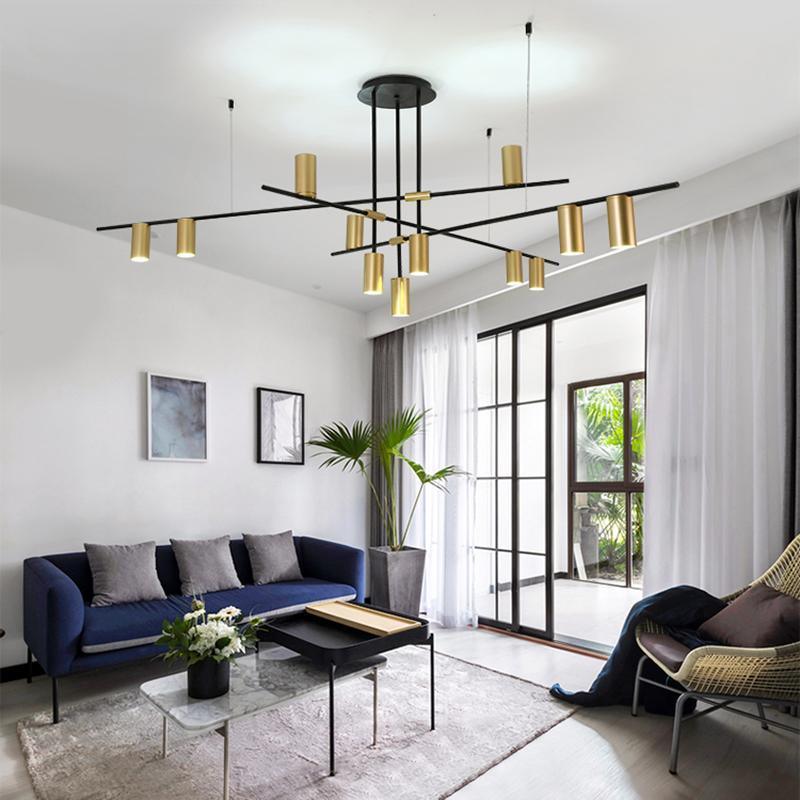 Lustra Chandelier Tribes Brass Linear Cylinder - Image 4