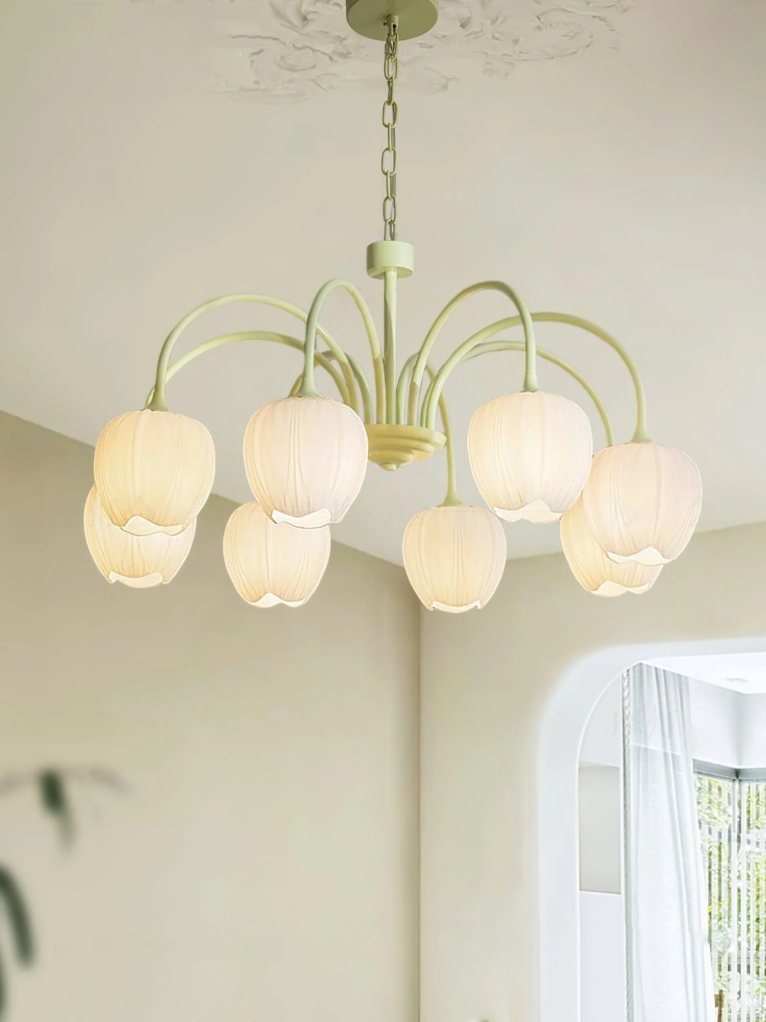 Lustra Chandelier Tulip Matcha Glass - Image 20
