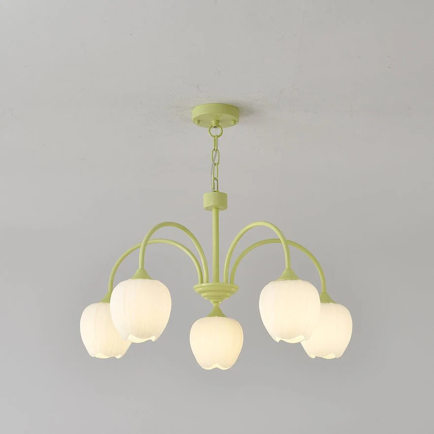 Lustra Chandelier Tulip Matcha Glass - Image 29