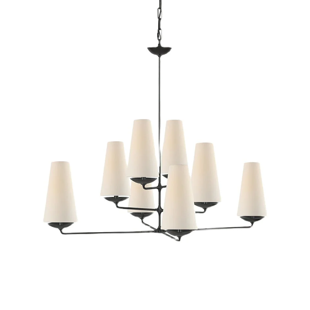 Lustra Chandelier Vertical Copper Linen - Image 5