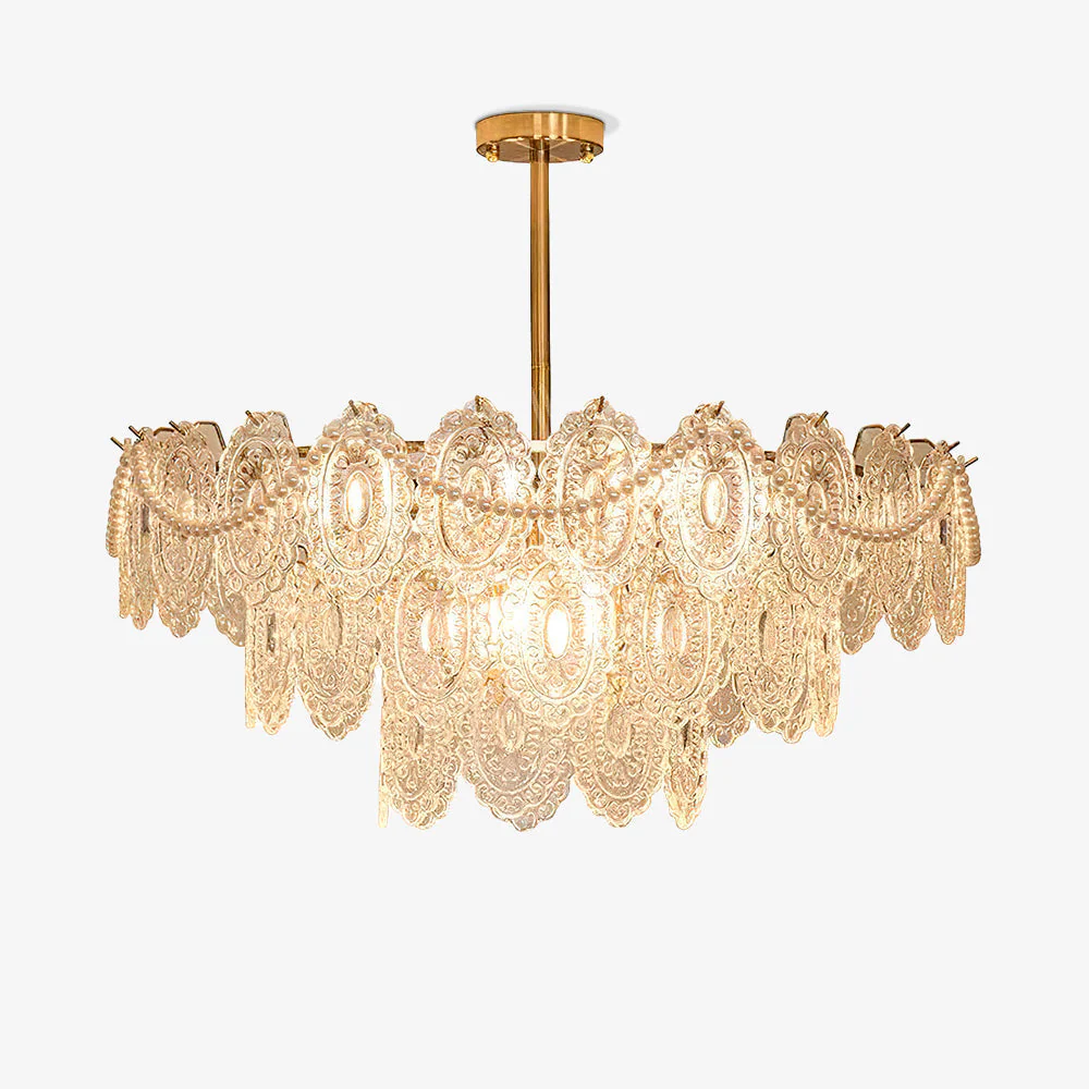Lustra Chandelier Wave Pearl Gold Modern
