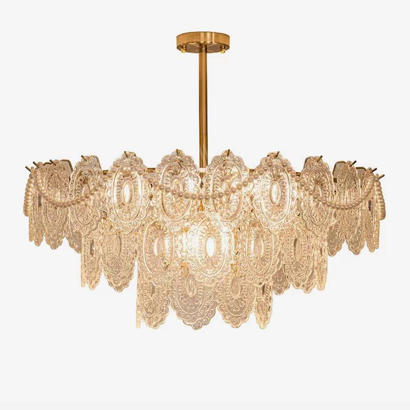 Lustra Chandelier Wave Pearl Gold Modern - Image 20