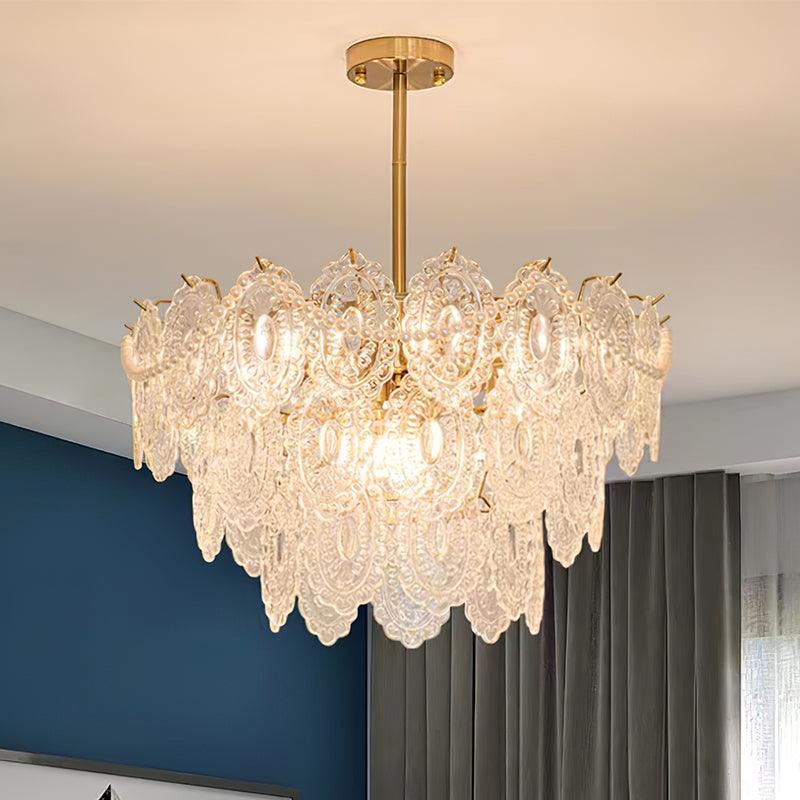 Lustra Chandelier Wave Pearl Gold Modern - Image 8
