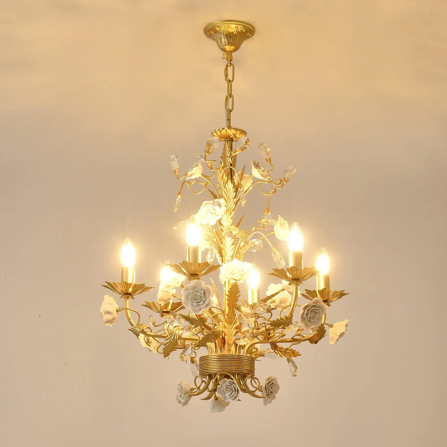 Lustra Chandelier White Rose Crystal - Image 18