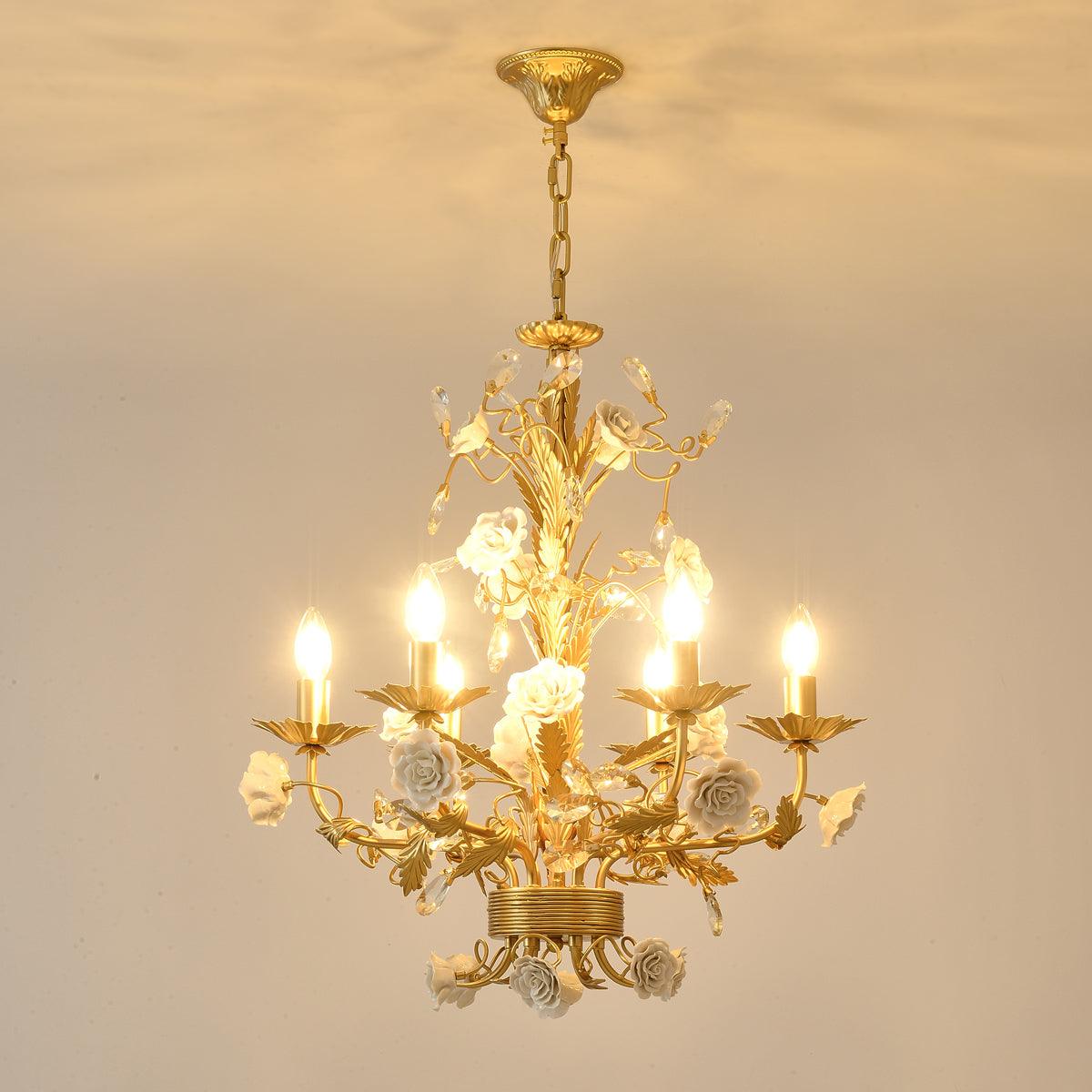 Lustra Chandelier White Rose Crystal - Image 20
