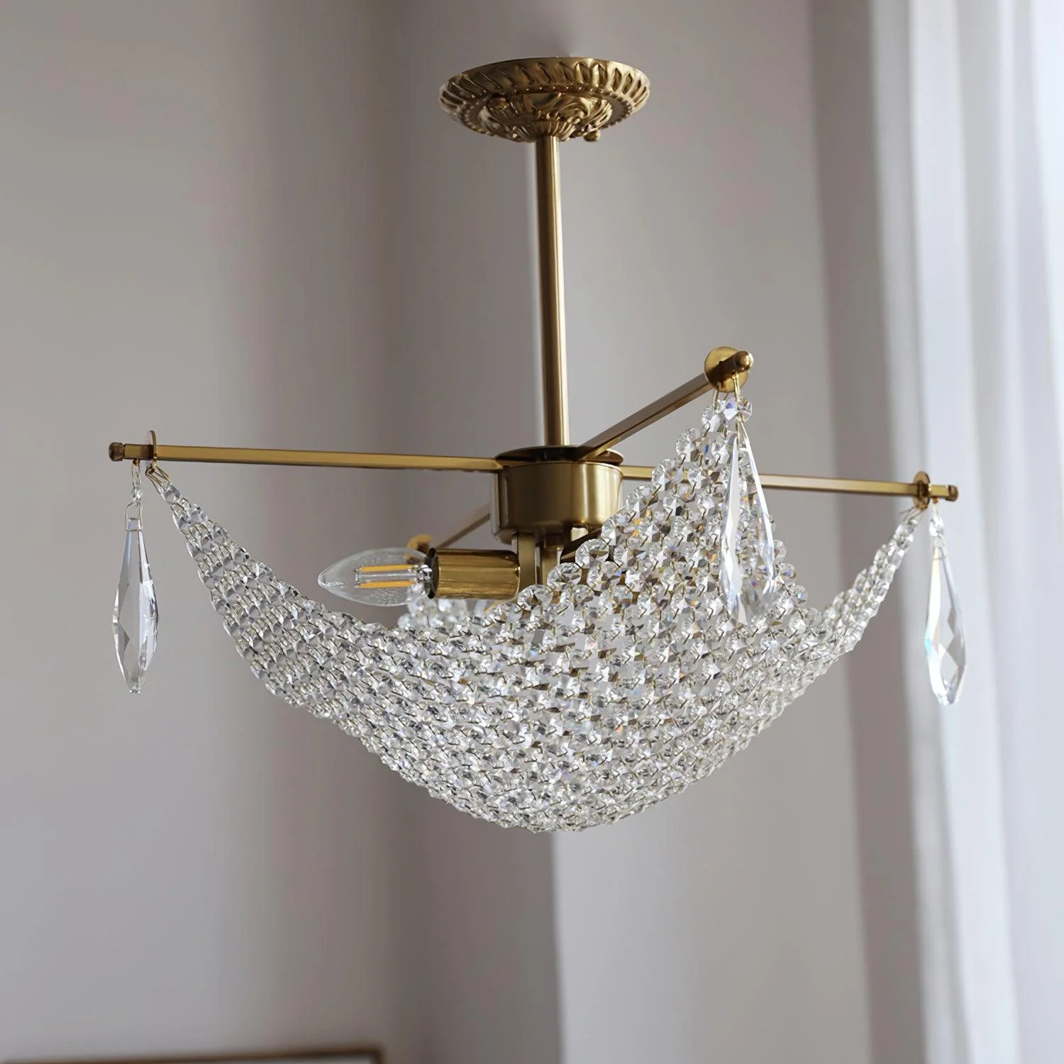 Lustra Chandelier with Crystal Strands and Crystal - Image 15