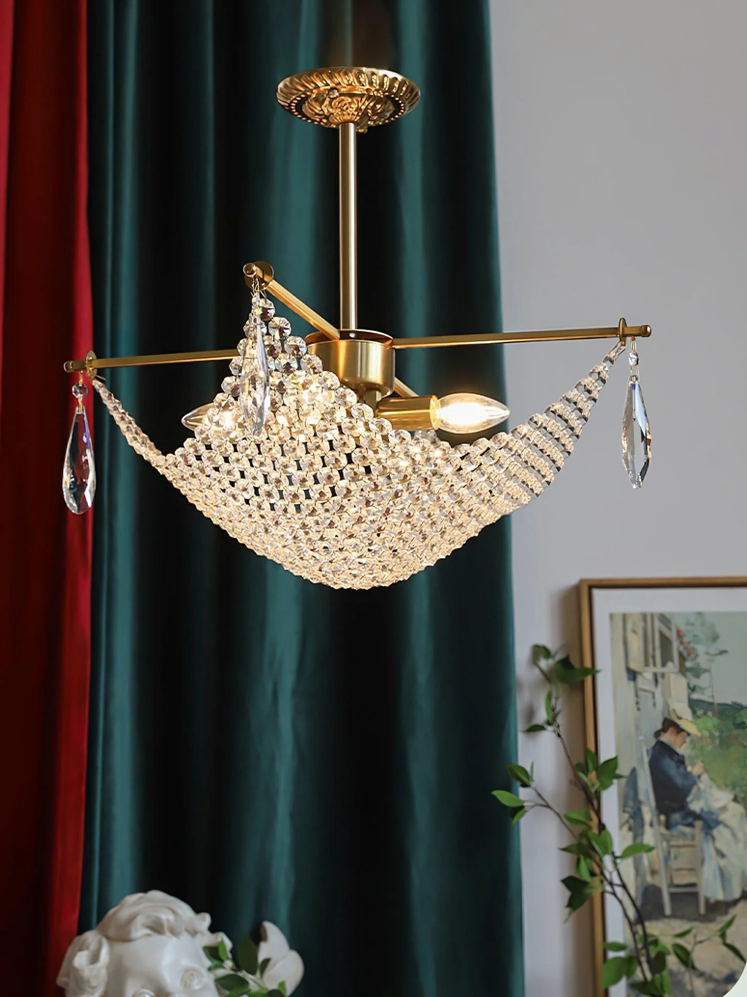 Lustra Chandelier with Crystal Strands and Crystal - Image 17