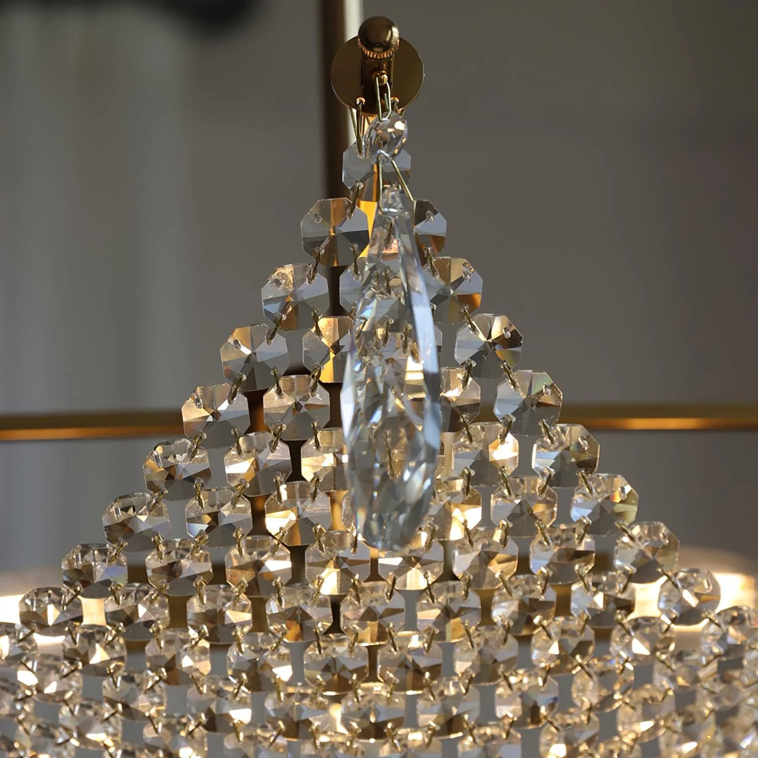 Lustra Chandelier with Crystal Strands and Crystal - Image 2