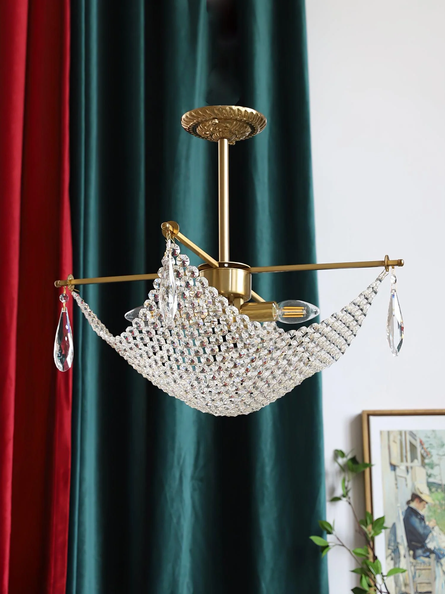 Lustra Chandelier with Crystal Strands and Crystal - Image 20