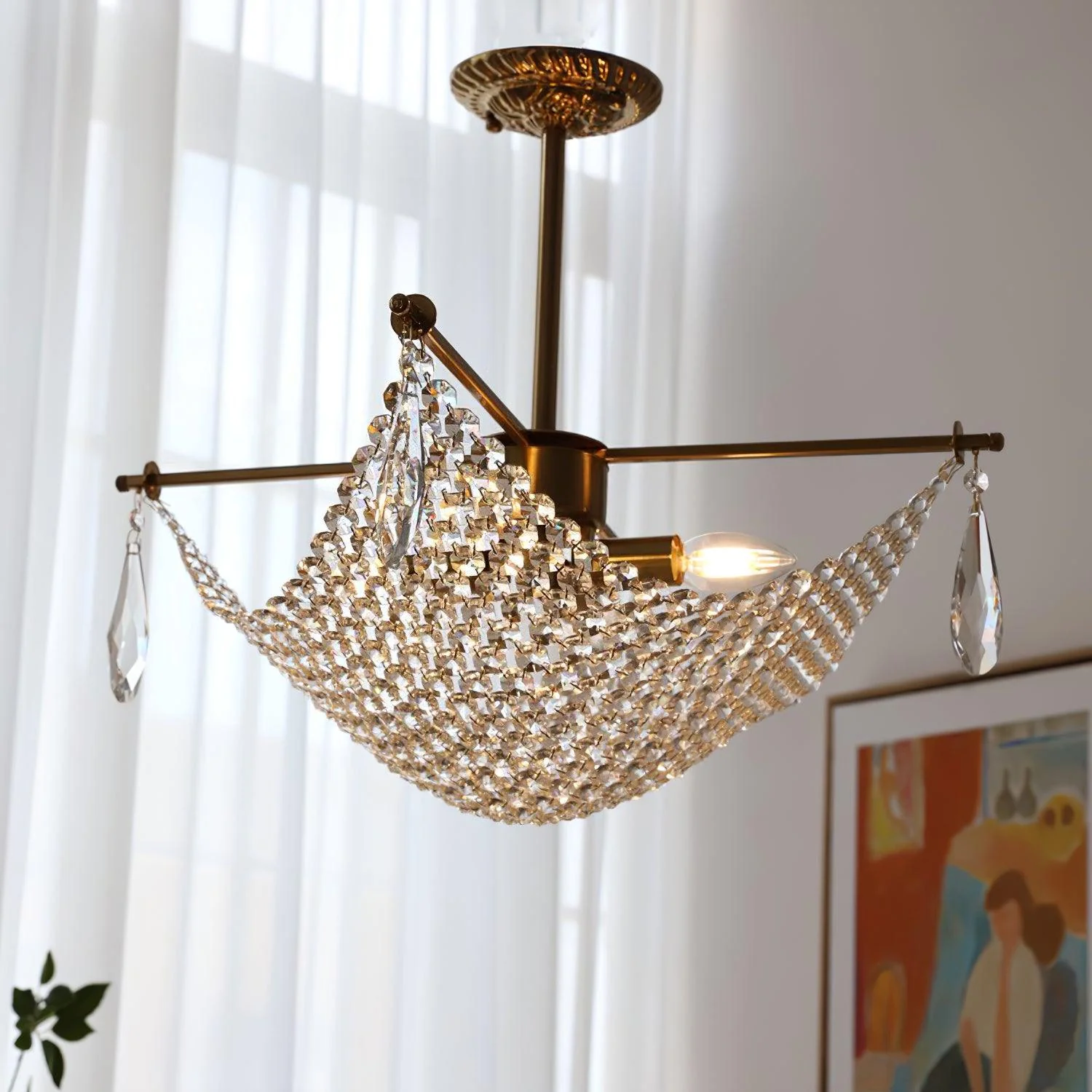 Lustra Chandelier with Crystal Strands and Crystal - Image 22