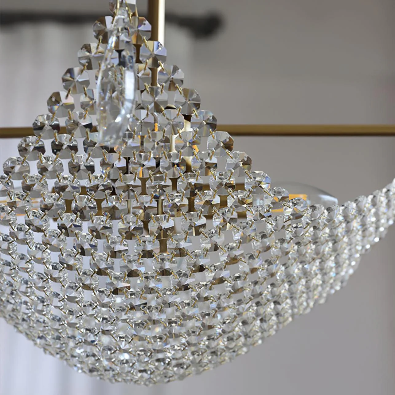 Lustra Chandelier with Crystal Strands and Crystal - Image 7