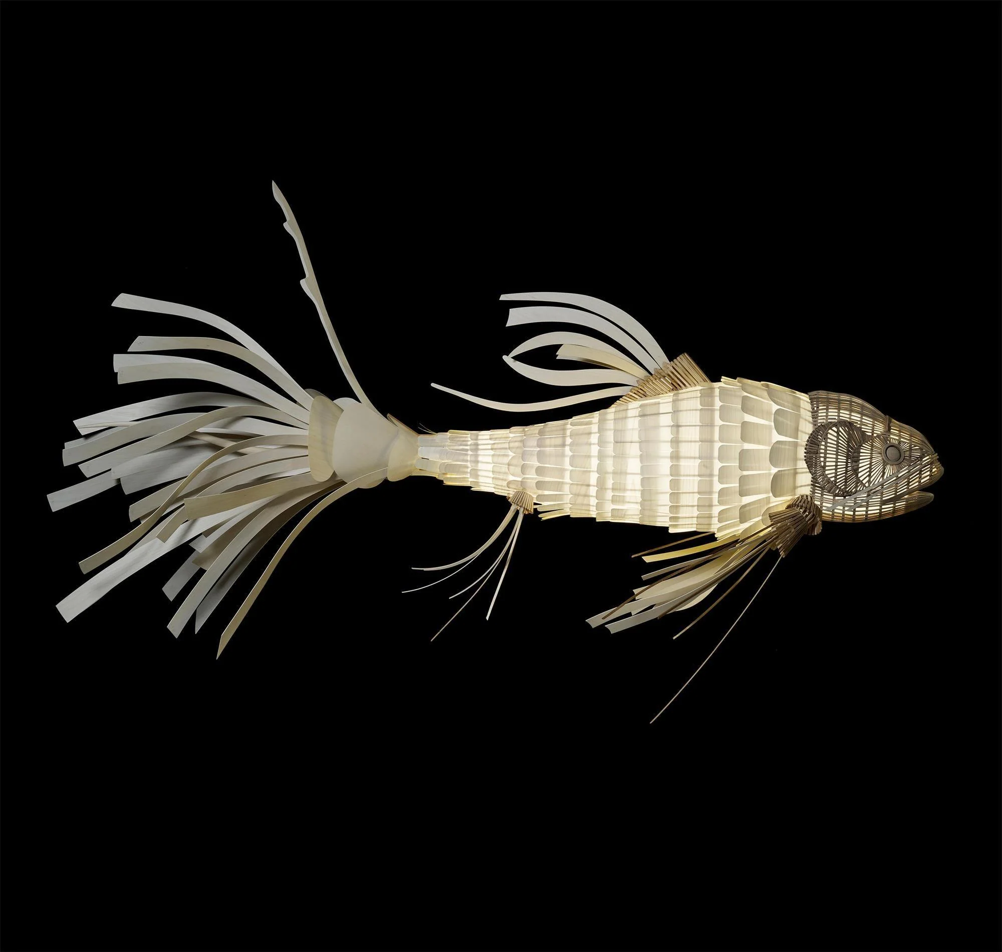 Lustra Chandelier Wooden Fish Handmade - Image 27