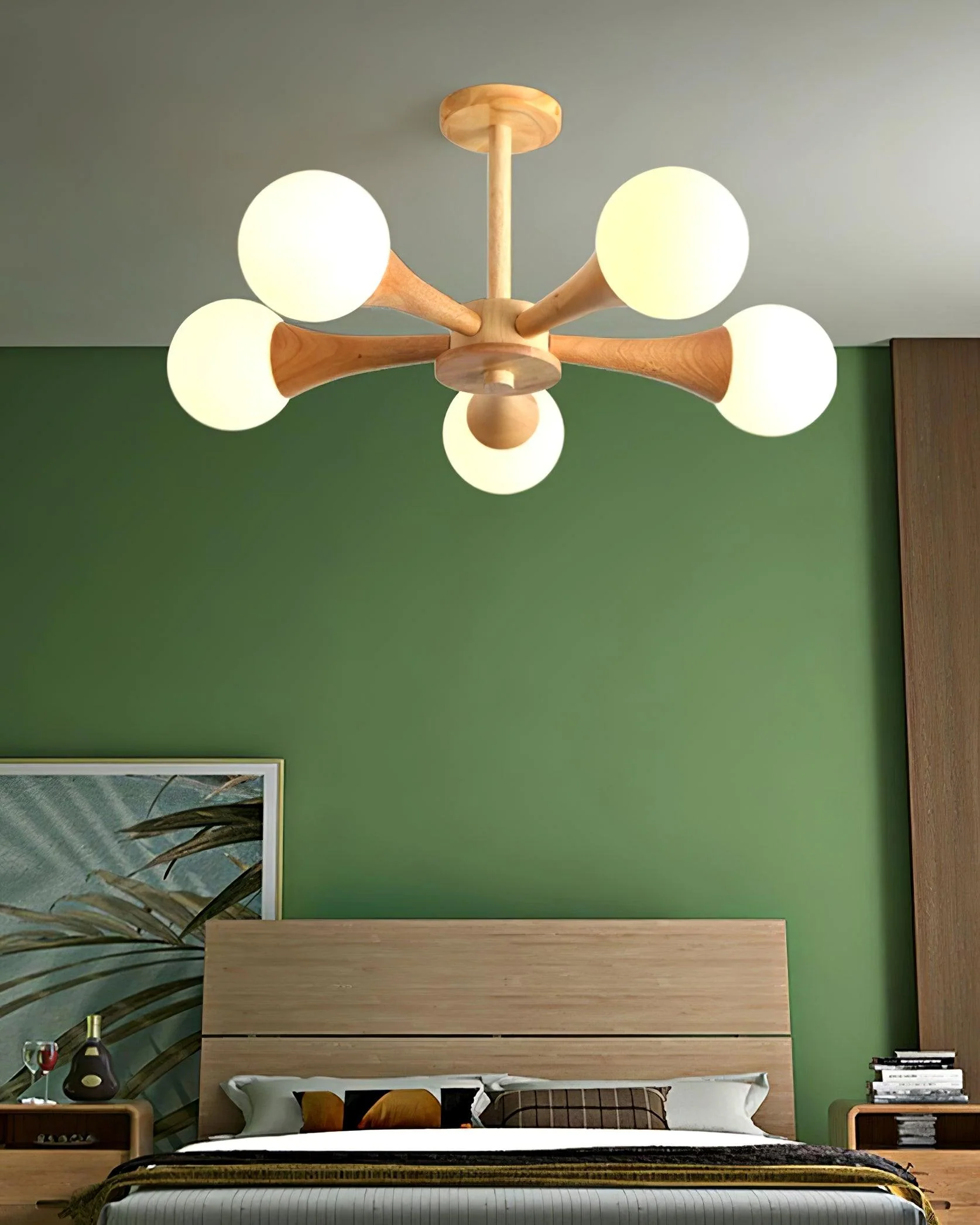 Lustra Chandelier Wooden Globe Retro - Image 29