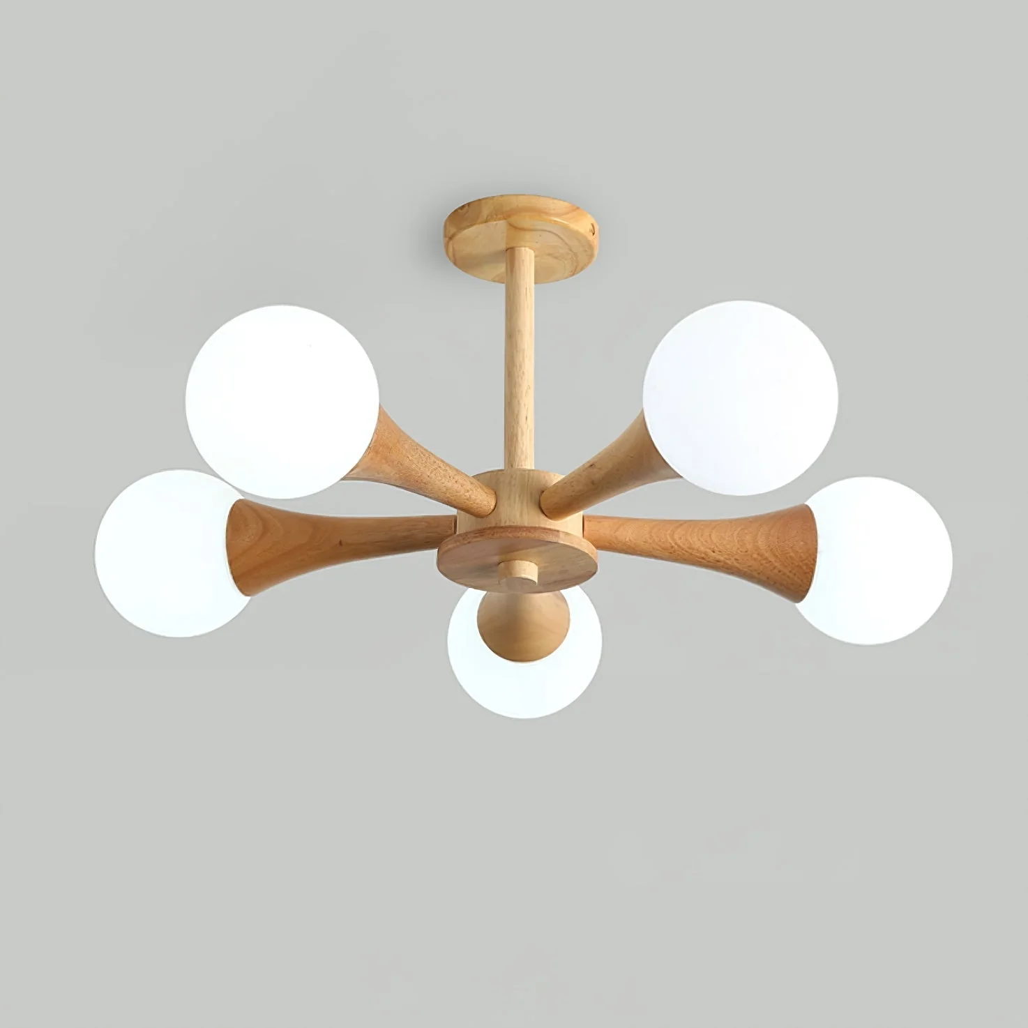Lustra Chandelier Wooden Globe Retro - Image 6