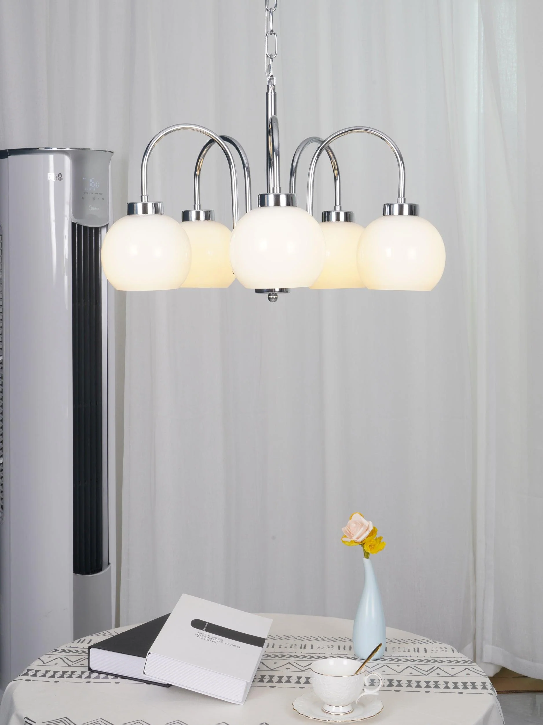 Lustra Chandelier Yellow Glass Globes - Image 14