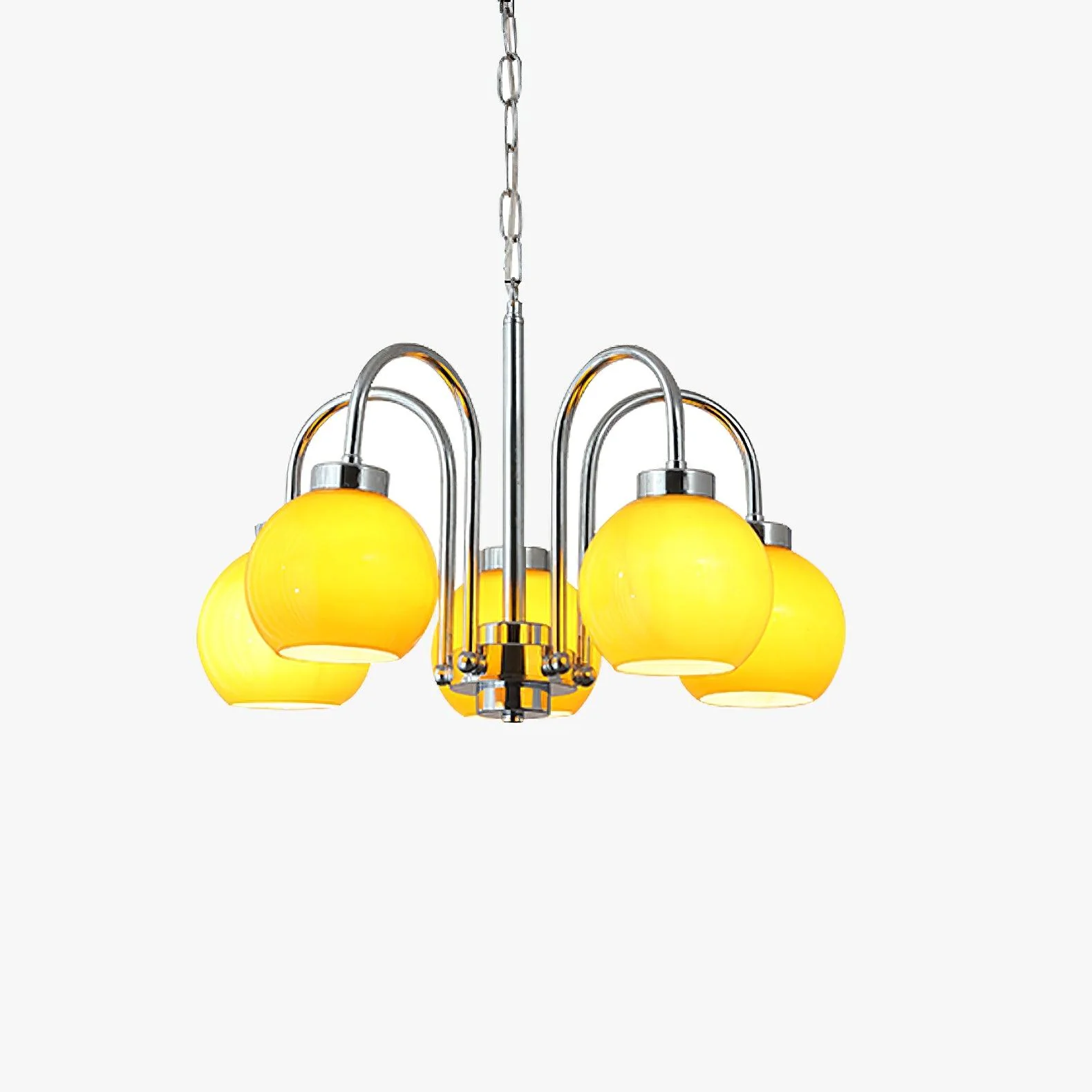Lustra Chandelier Yellow Glass Globes - Image 19