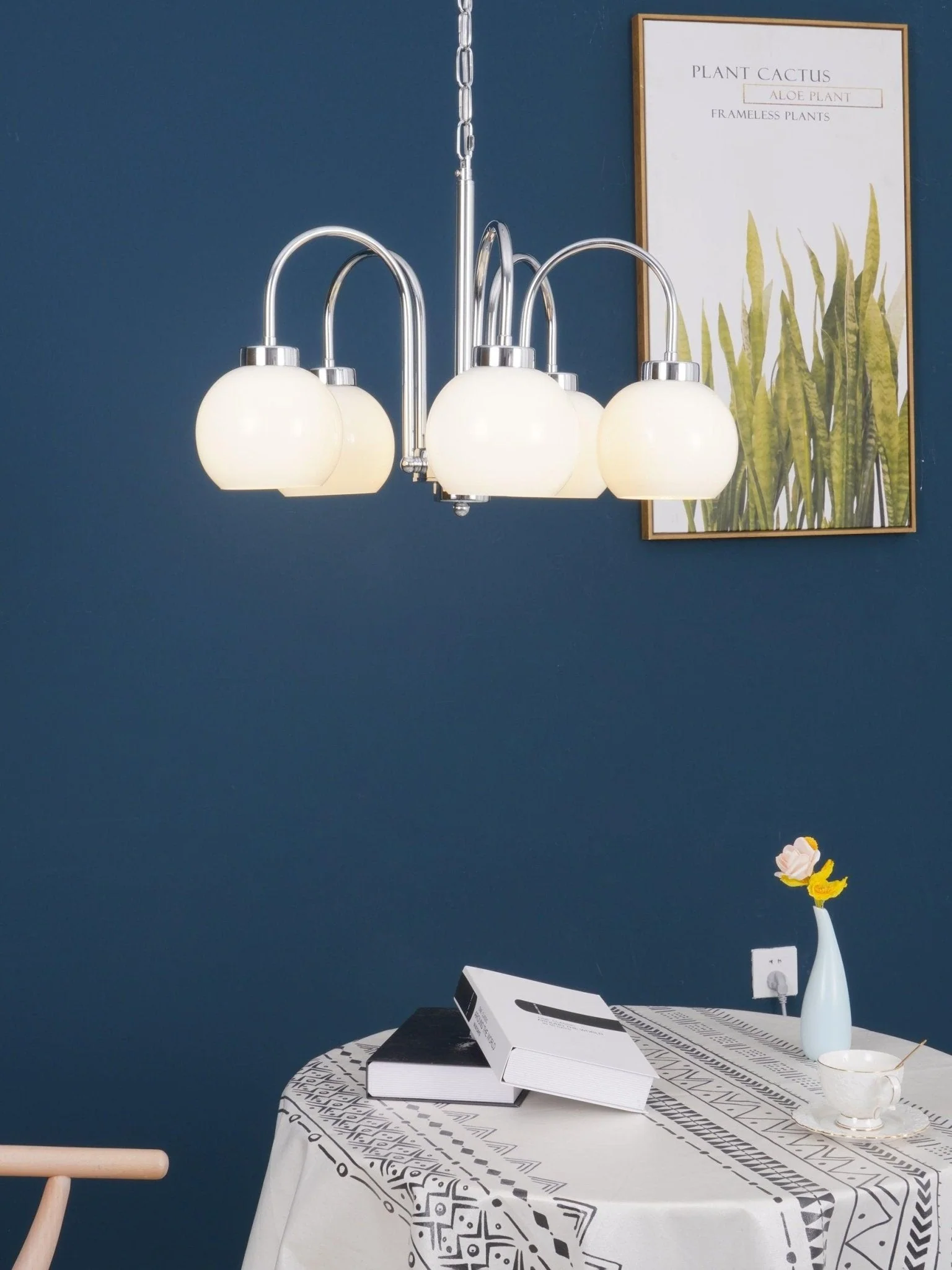 Lustra Chandelier Yellow Glass Globes - Image 20