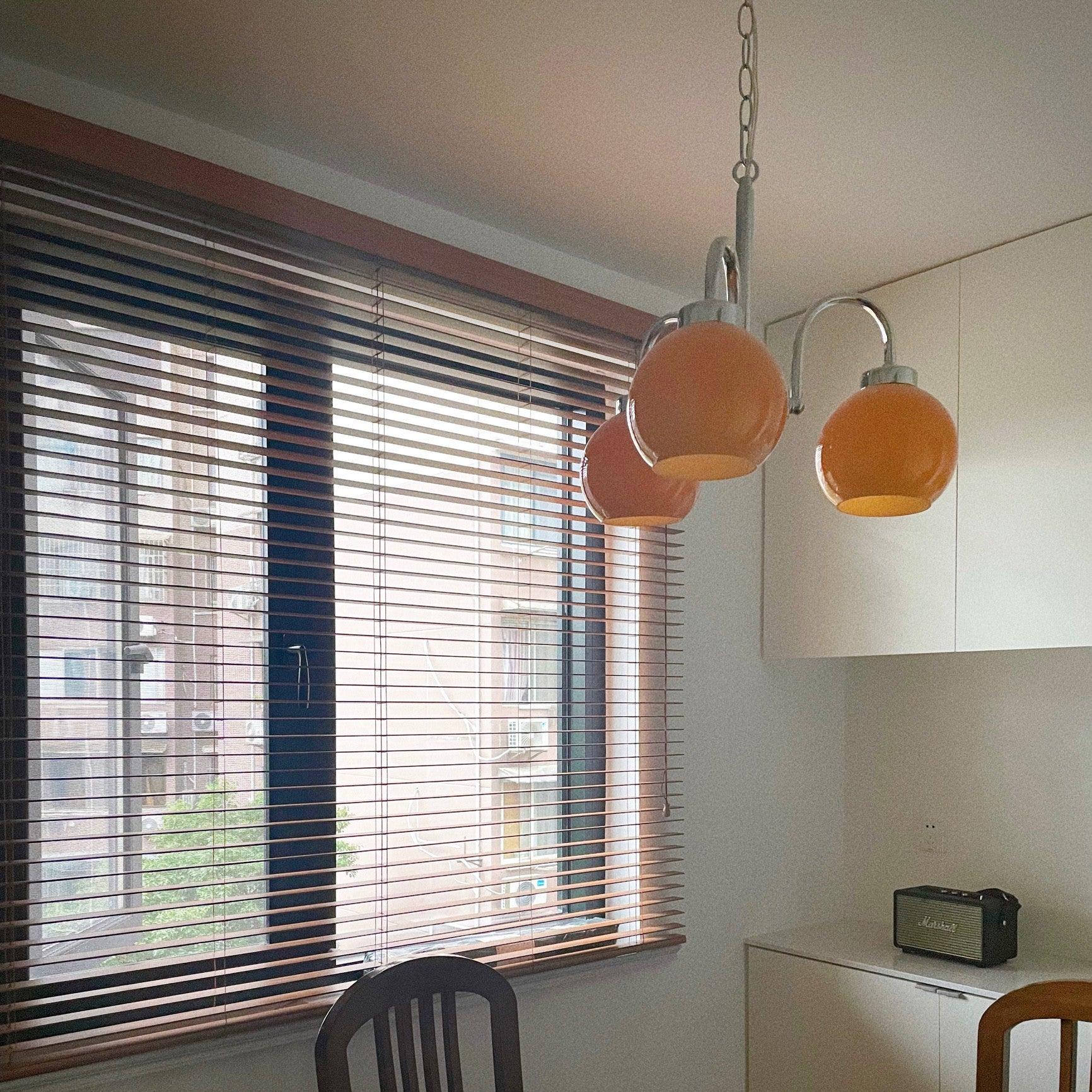 Lustra Chandelier Yellow Glass Globes - Image 31