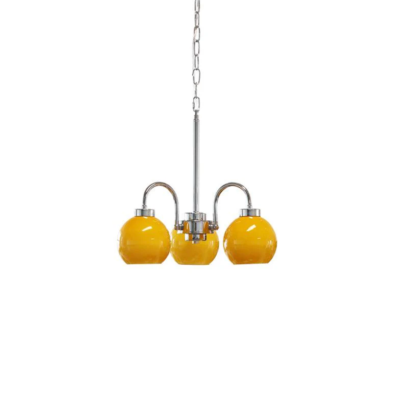 Lustra Chandelier Yellow Glass Globes - Image 36