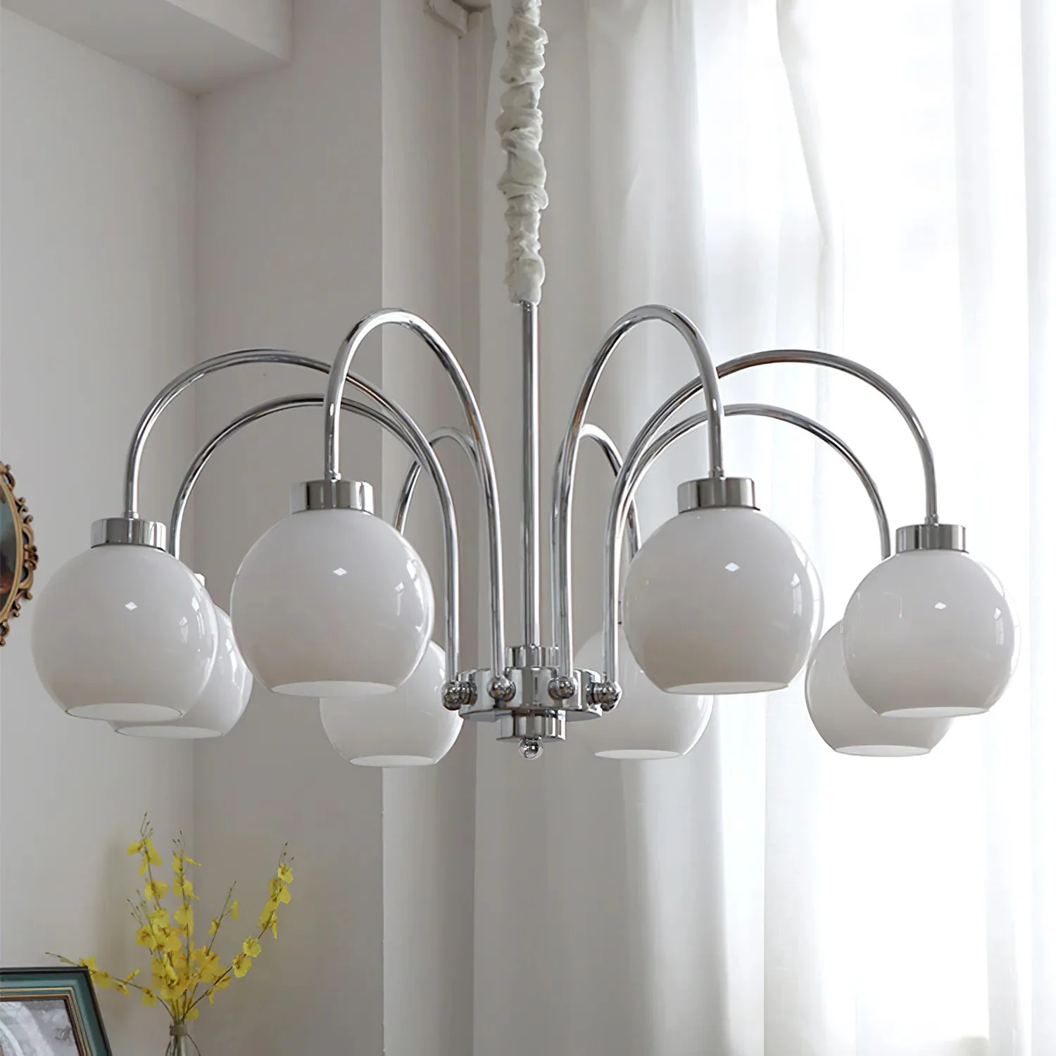 Lustra Chandelier Yellow Glass Globes - Image 47