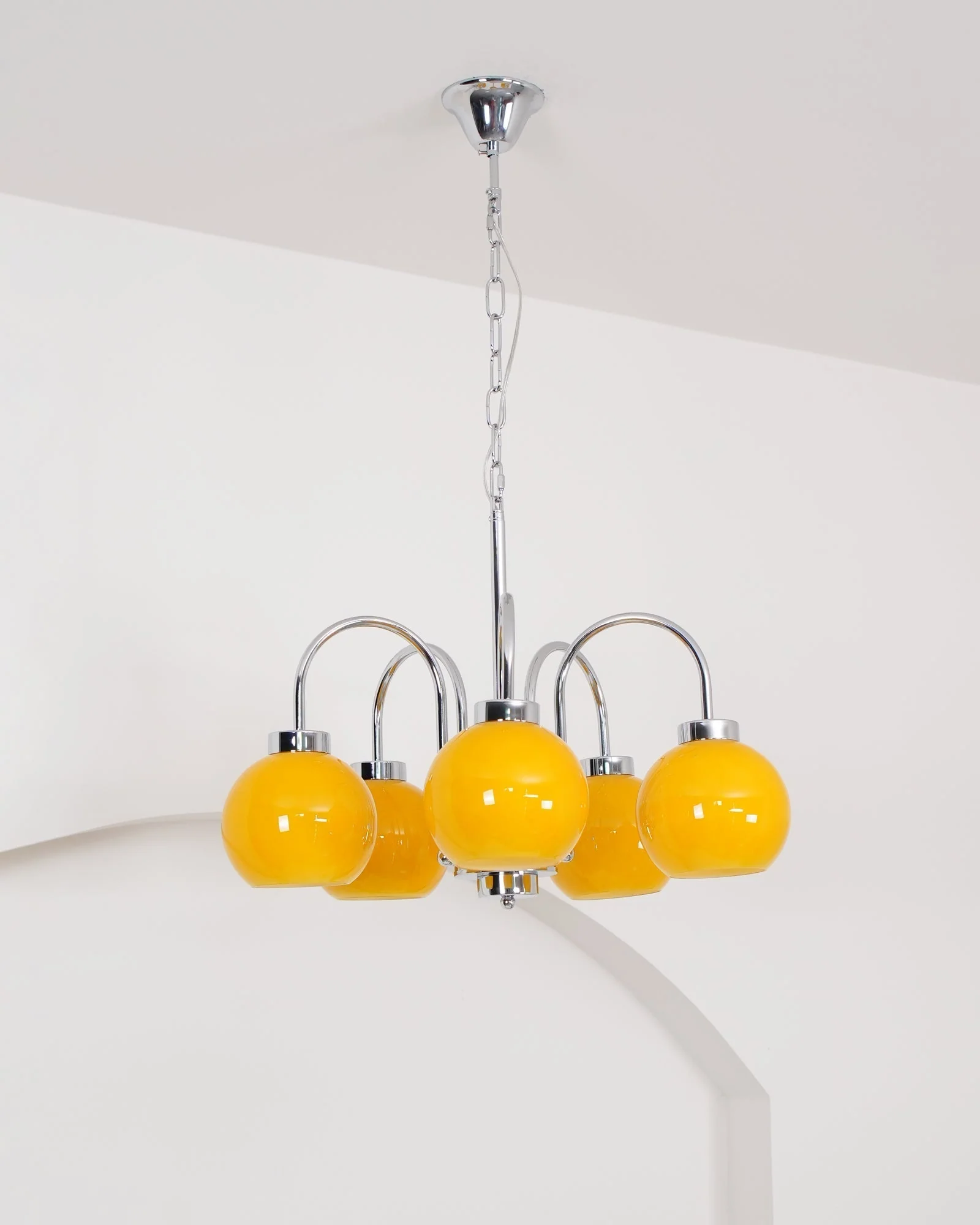 Lustra Chandelier Yellow Glass Globes - Image 53