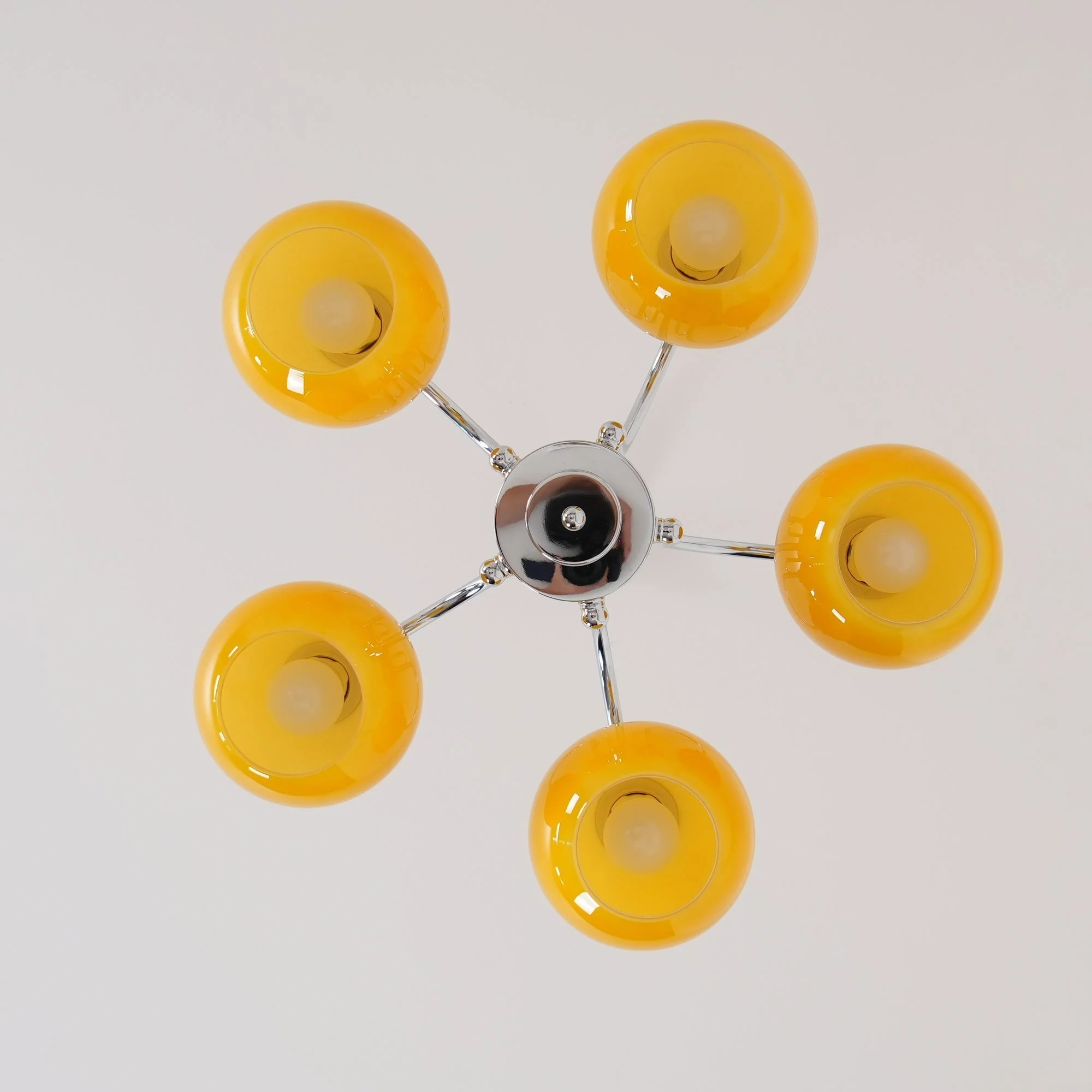 Lustra Chandelier Yellow Glass Globes - Image 54
