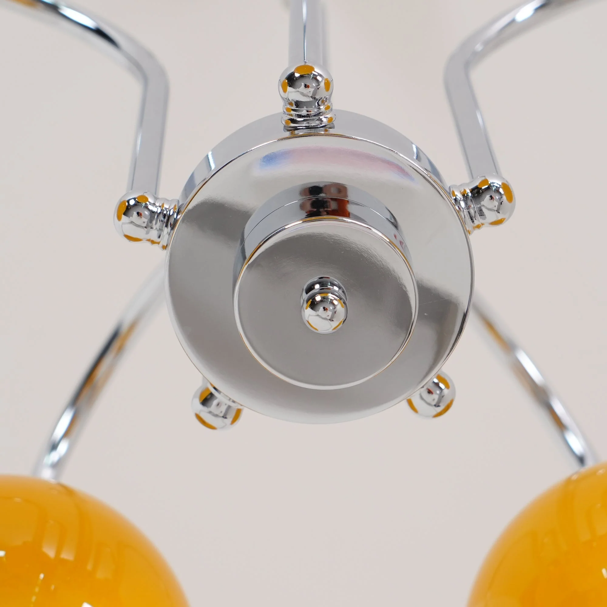 Lustra Chandelier Yellow Glass Globes - Image 55