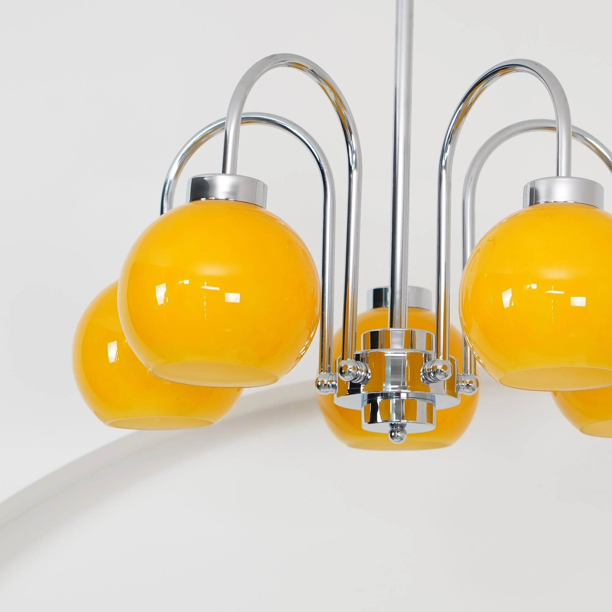 Lustra Chandelier Yellow Glass Globes - Image 60