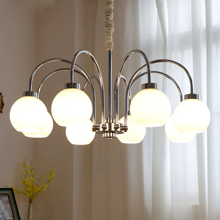 Lustra Chandelier Yellow Glass Globes - Image 62
