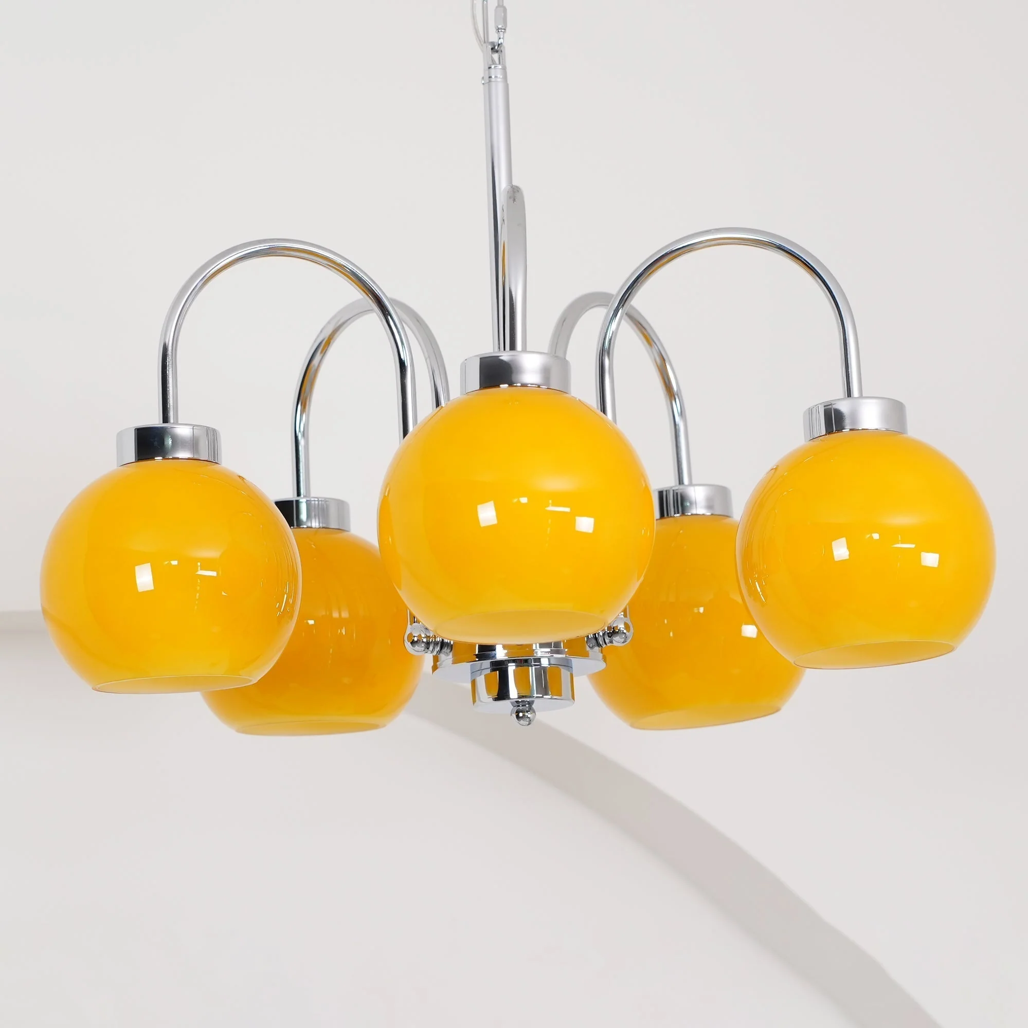 Lustra Chandelier Yellow Glass Globes - Image 64
